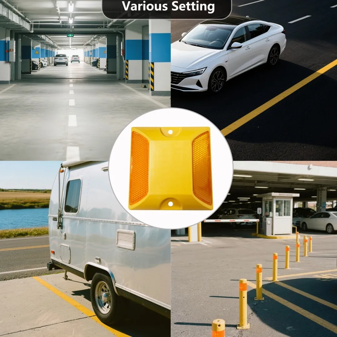 Дорожный светоотражающий светильник, принадлежности для безопасности, 20 шт., шпильки, пластина замедления, буферные отражатели, желтый отражатель, безопасность дорожной дороги