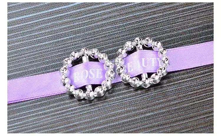 10pcs Acrylic Round Buckle Invitation Ribbon Slider For Wedding Ribbon Supplies