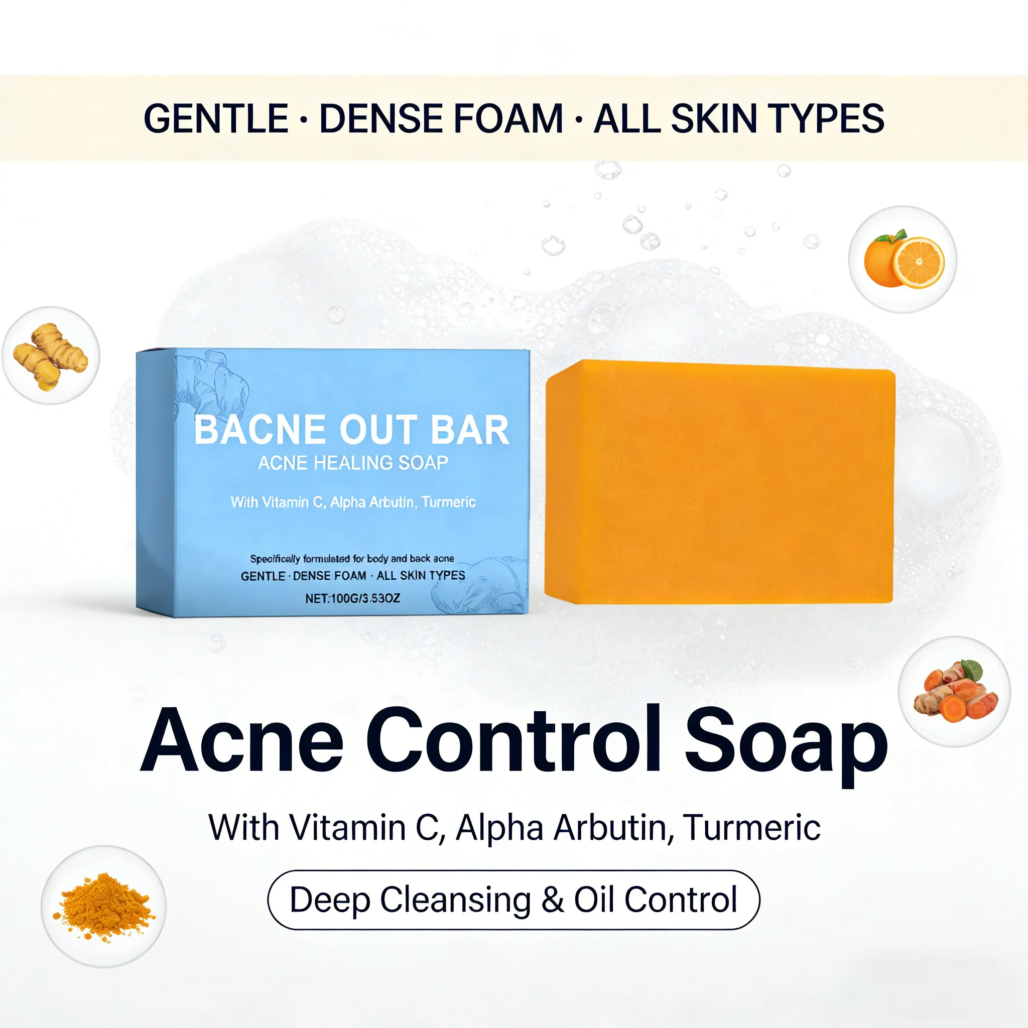 

Body Cleansing Soap Gentle Anti Acne Exfoliating Facial & Body Cleanser Brightening Oil Control Soothing Skin Care Shower Soap