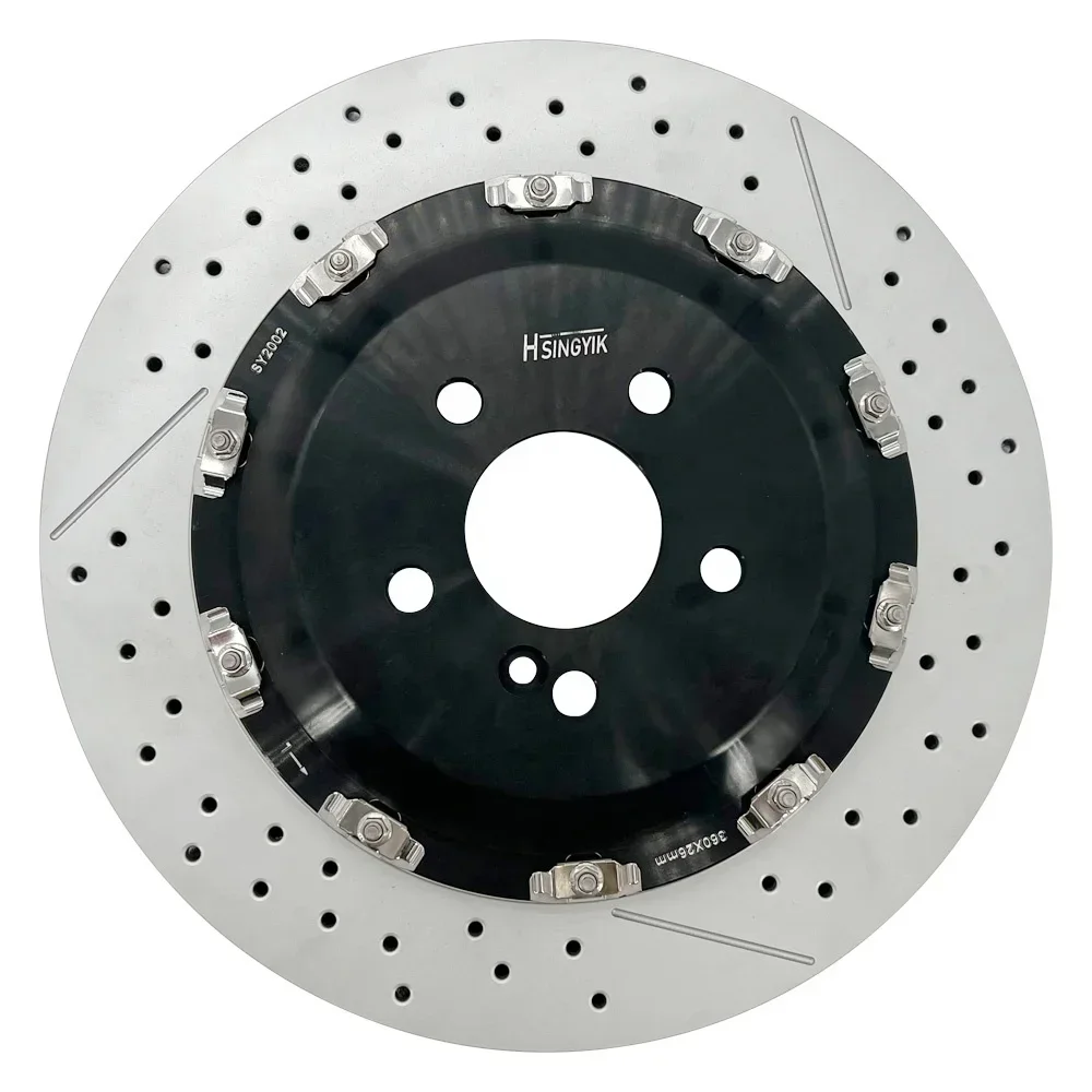 

Drilled And Slotted Modified Custom Brake Rotor Floating Aluminum Center Hat Brake Disc