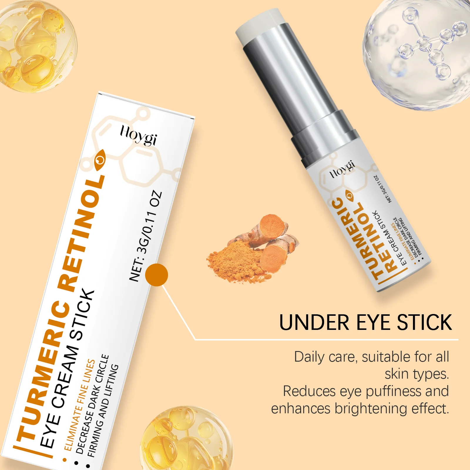 Retinol Eye Cream Stick Anti Puffiness Dark Circle Removal Eye Bag Stick Fade Fine Line Repair Brhghtening Lightening Eye Care