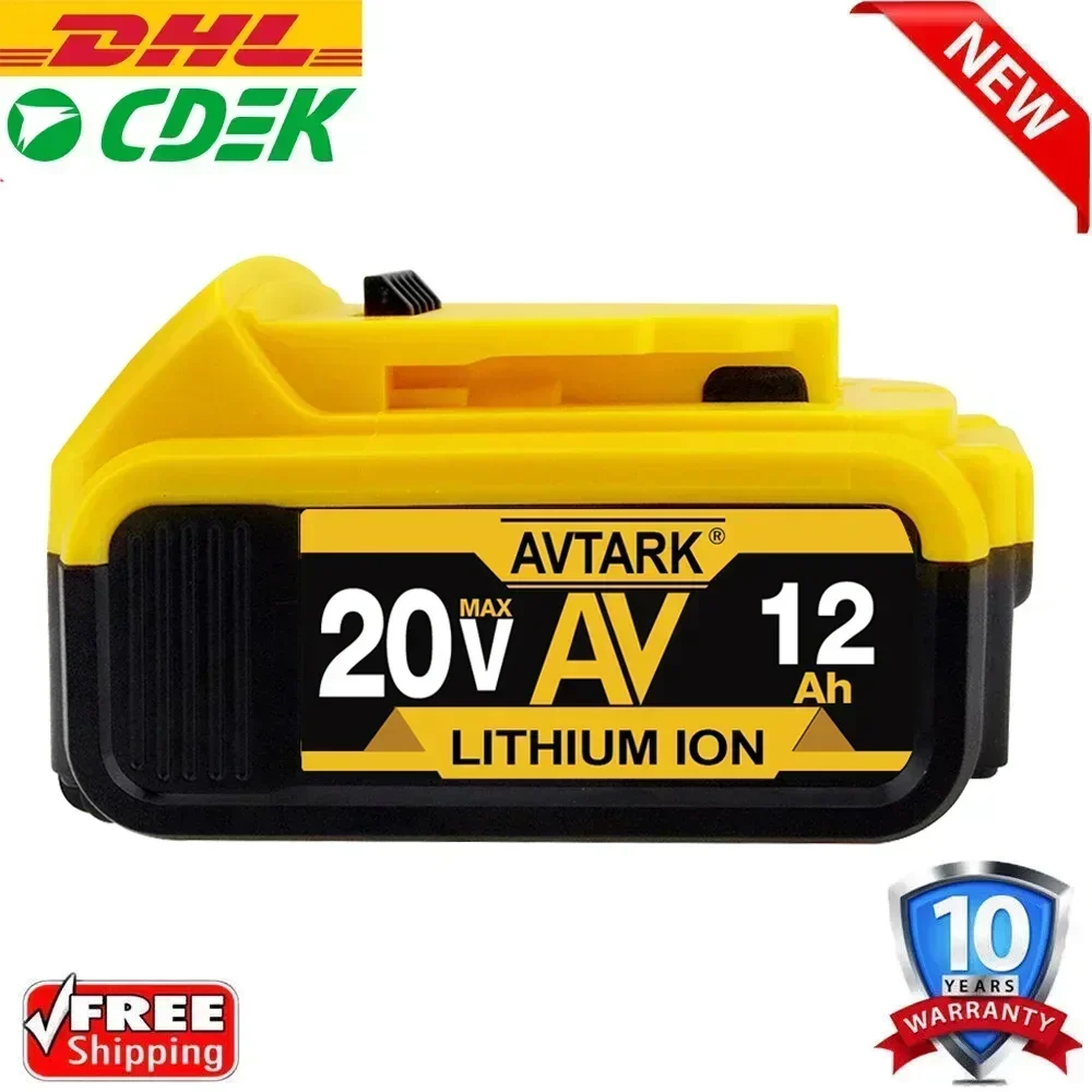 Batería DCB200 de 20V Compatible con herramientas eléctricas dewalt, herramienta eléctrica recargable de 18V y 12Ah, baterías de litio de 20V, 18 voltios, 18v, 12Ah