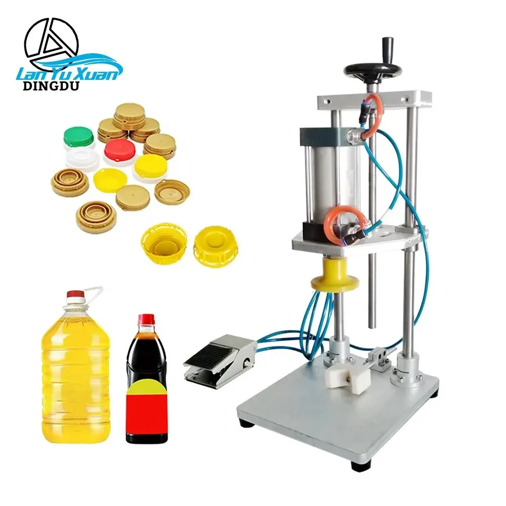 Pneumatic Sealing Plastic Capping Machine for Bottle and Drum Caps, Perfume Oil Sauce Paint Caps