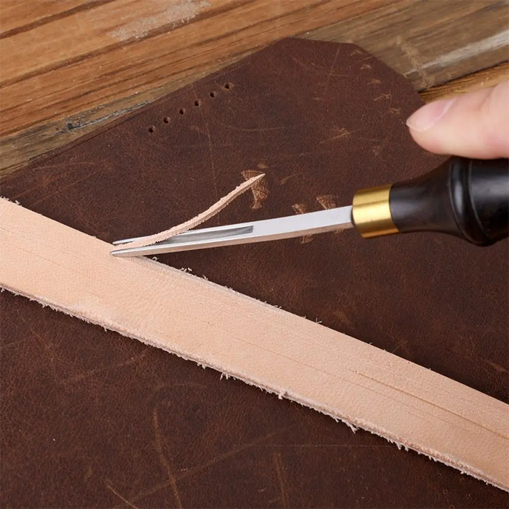 Professional Leather Edge Bevelers Wooden Handle Portable Wide Mouth Skiving Tool Functional Leather Edge Beveler Skiving