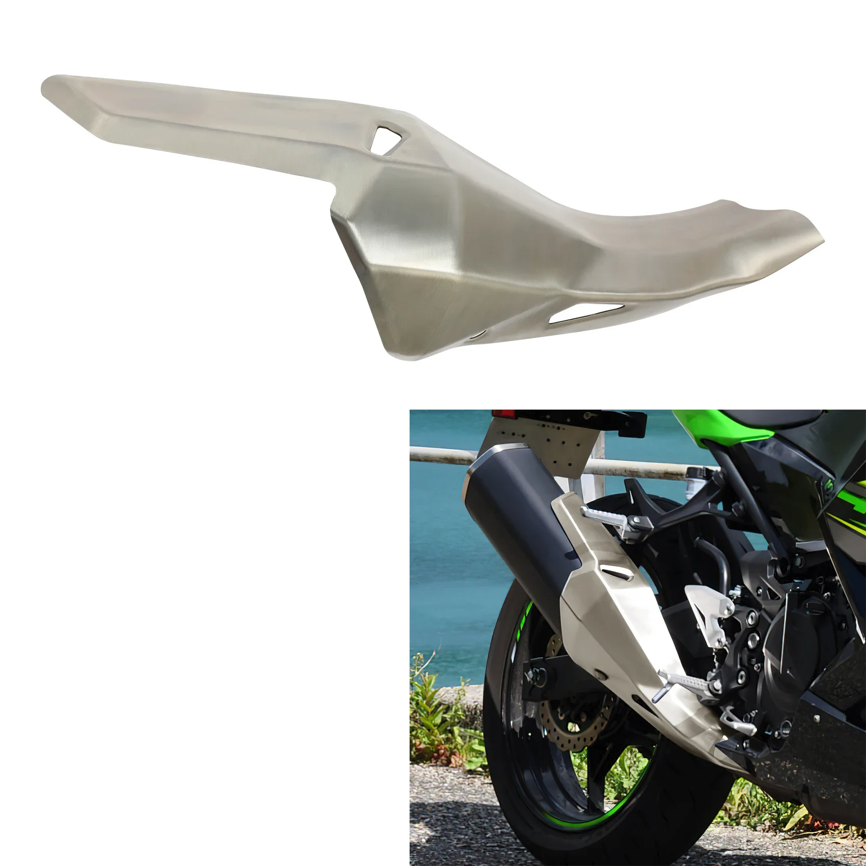 

Motorcycle Exhuast Pipe Muffler Cover For KAWASAKI Ninja 400 2018-2024 Z400 2019-2024