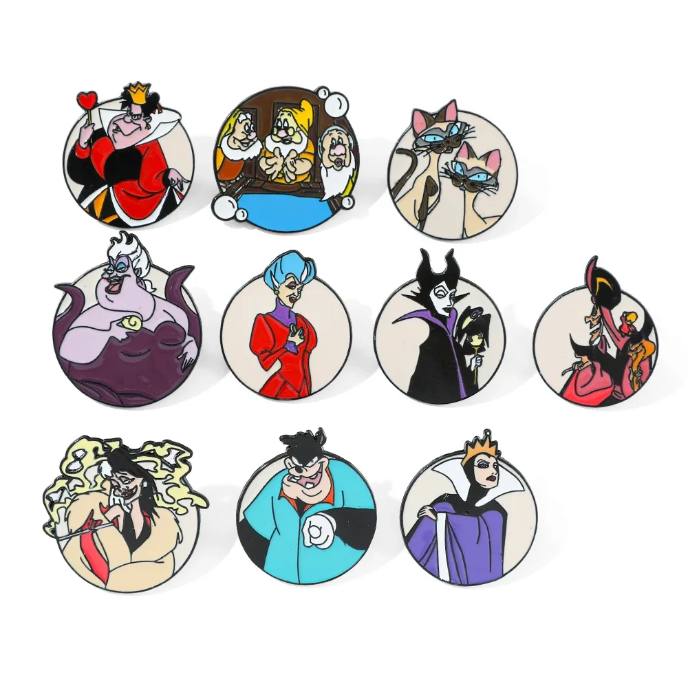 10 Broches de Anime: Broche de Metal Esmaltado de Dibujos Animados de Hechicera y Enano, Joyería, Accesorios para Ropa y Mochilas, Regalo para Amigos