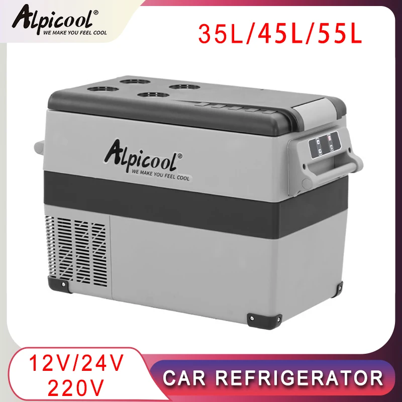 Alpicool CF 35L Car Refrigerator 12V/24V 220V Compressor Fridge Portable Mini Cool Box For Home Use Vehicle Truck