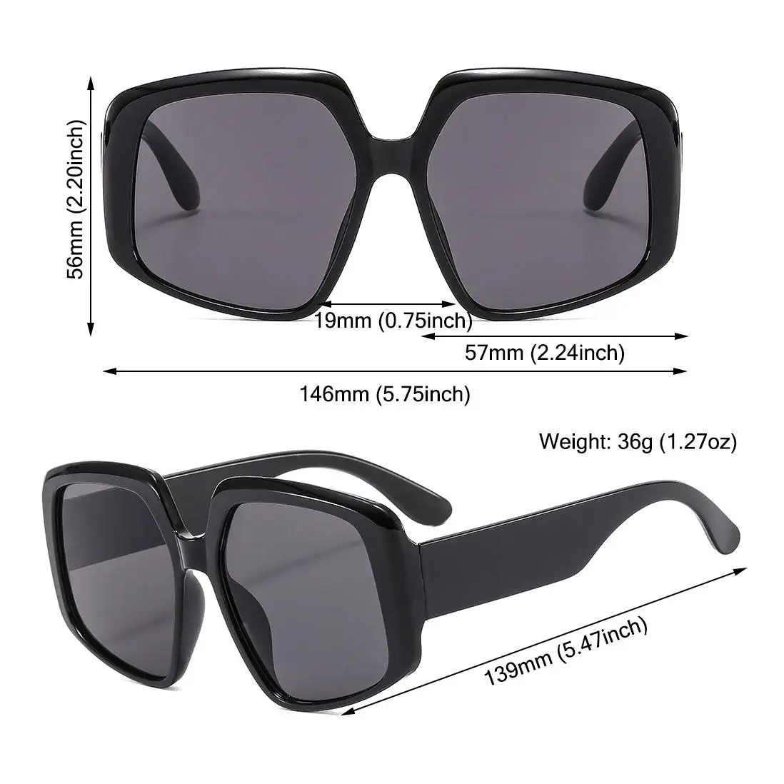 2024 Oversized Square Brand Sunglasses Women Vintage Big Frame Women Sun Glasses Fashion Cycling Goggle Shades For Men UV400