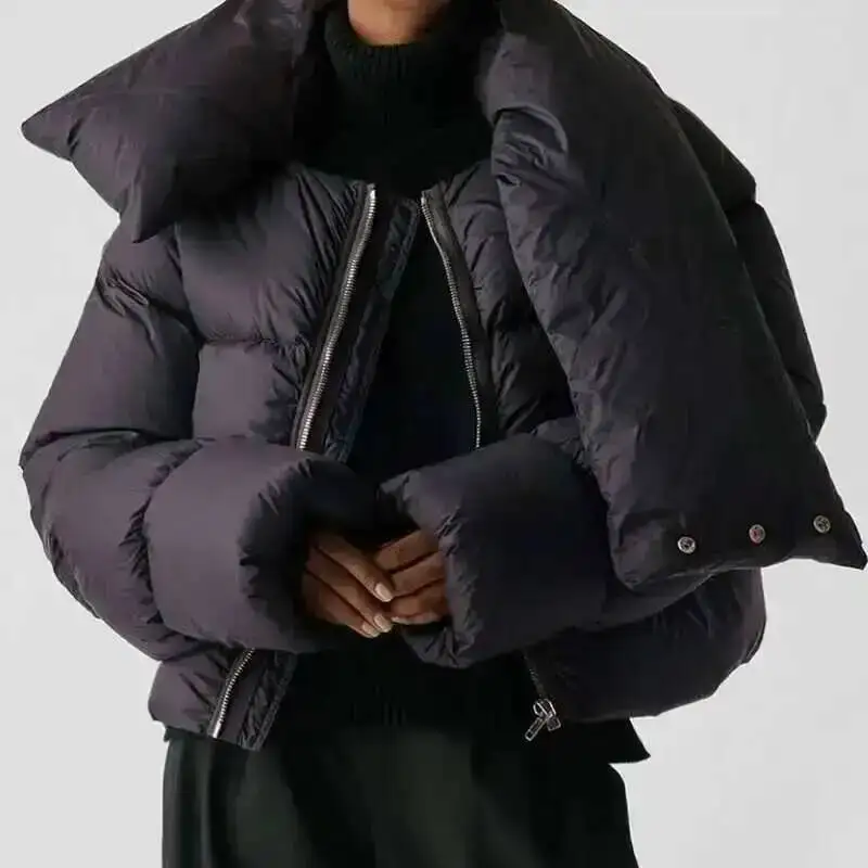 HKSH Autumn Winter New Men Tide Cotton Padded Jacket Scarf Collar Thick Long Sleeve Zipper Bread Chic Trendy RO Style Coat H2840