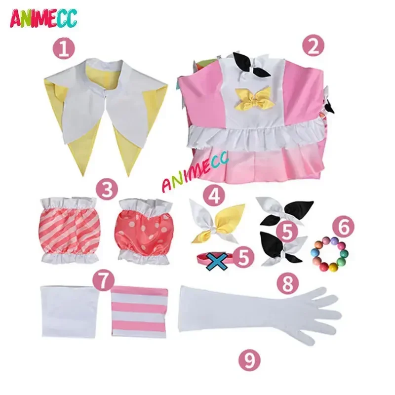 ANIMECC in Stock S-3XL Ootori Emu Cosplay Costume Wig Anime Kawali Pink Dress Halloween Christmas Carnival Costume for Women