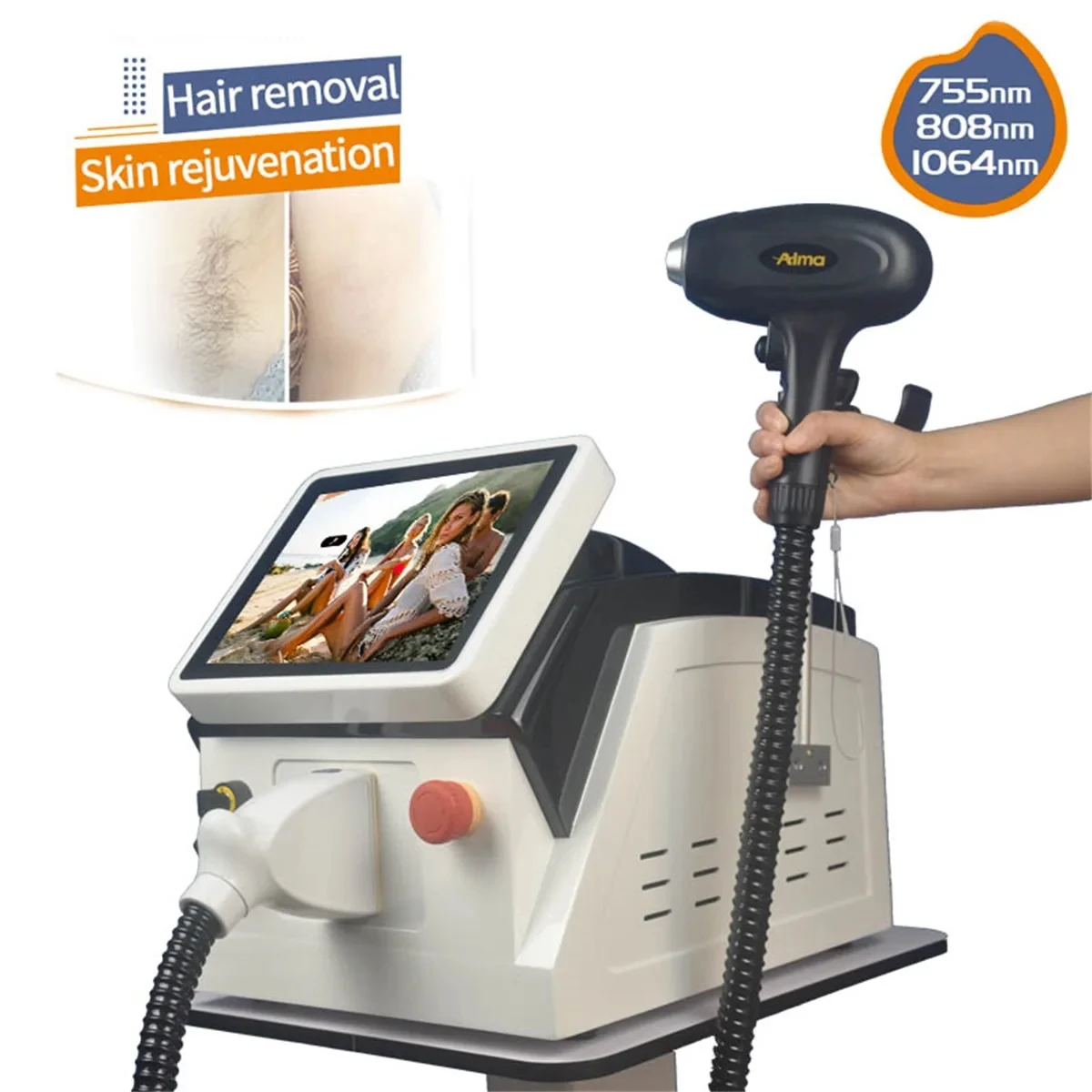 

Big promotion 808nm diode laser hair removal machine fast hair removal laser all skin colors 30millions shots remove hair laser