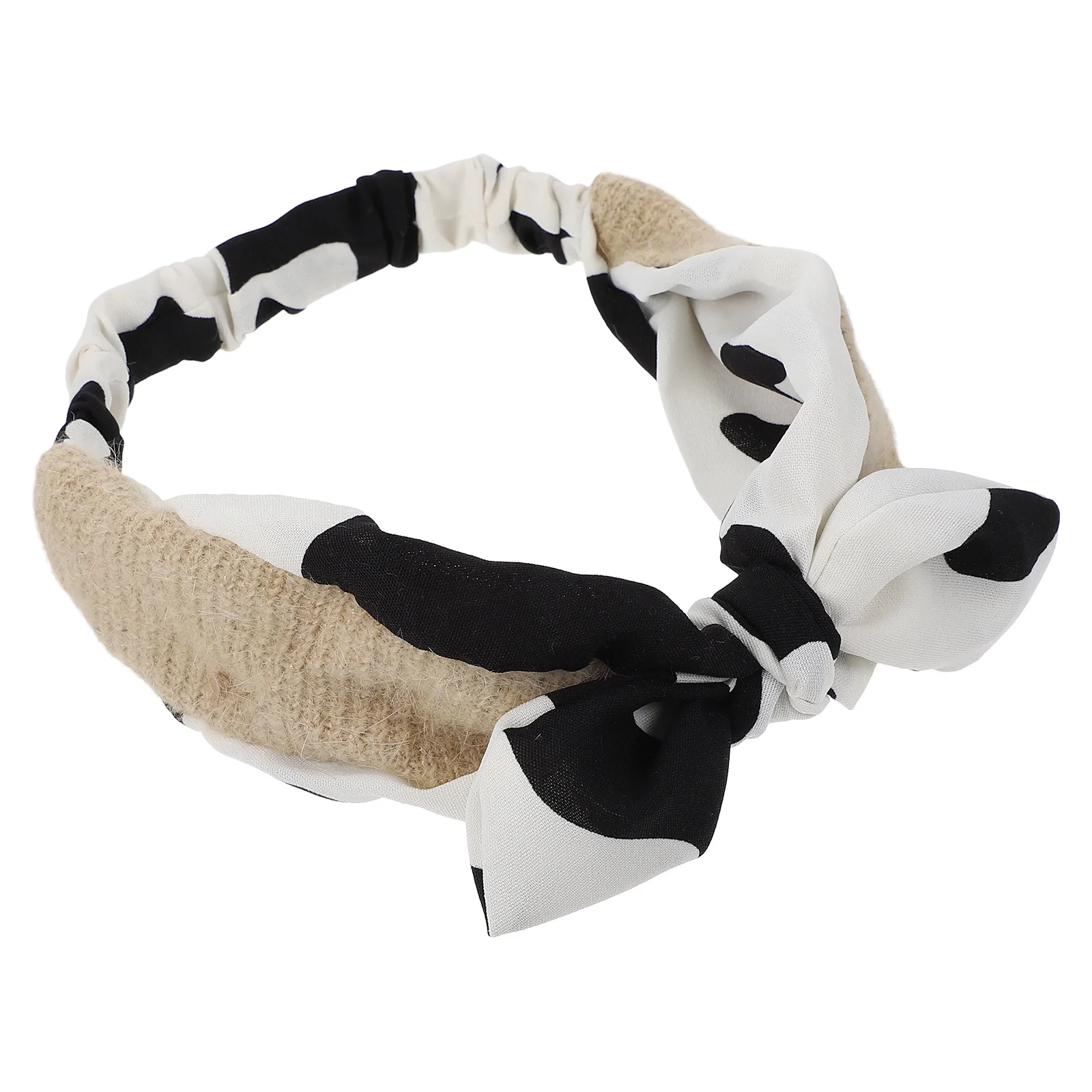 

Rabbit Hair Band Cross Bowknot Design Soft Breathable Fabric Women Headwear For Wedding Work Daily Wear Makeup Spa Face Washing