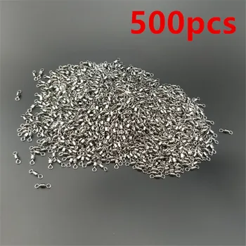 500 قطعة تحمل قطب الصيد موصل الفولاذ المقاوم للصدأ الكارب المفاجئة صيد السمك إغراء الصلبة حلقة قطب معالجة الصيد اكسسوارات