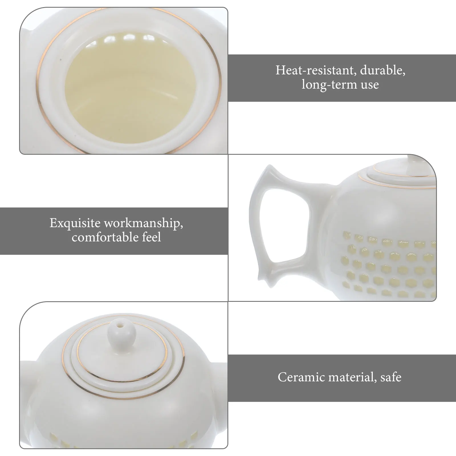 

1Pcs Elegant Ceramic Teapot Kung Fu Tea Pot with Fine Craftsmanship Smooth Glaze Finish Perfect for Daily Use Or Gifting Tea