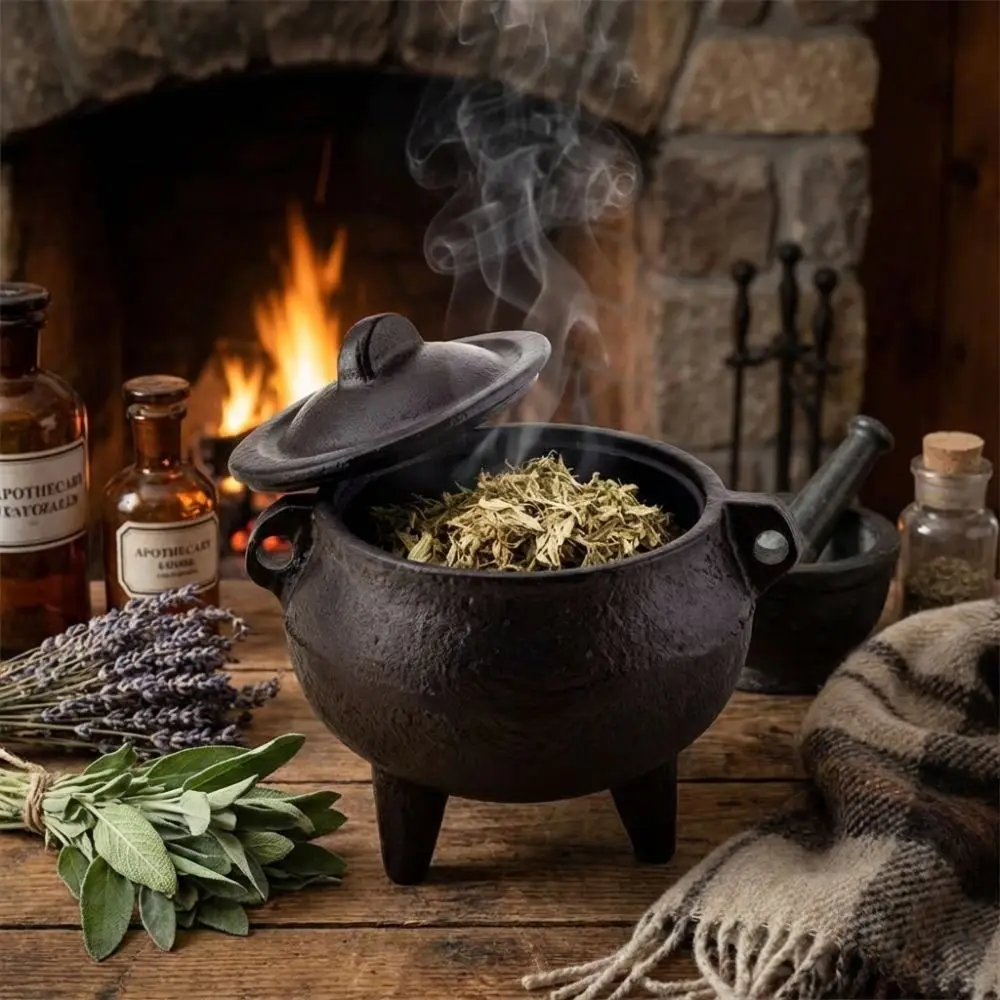 

Creative Retro Cast Iron Stove Black Small Incense Stick Stove Decorative Censer Stand Aromatherapy Stove Living Room