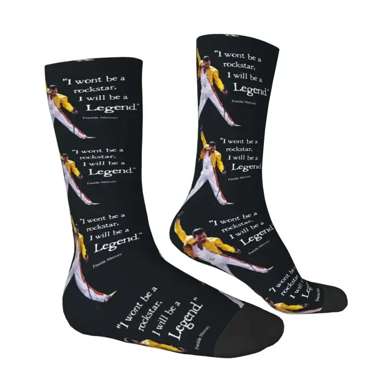 Rock Legend Freddie Mercury Men Women Male Crew Socks Unisex Fashion 3D Printed British Singer Crazy Socks