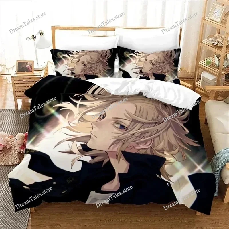3D Printed Anime Tokyo Revengers Bedding Set Duvet Cover Bedroom Comforter Single Twin King _Size Quilt Cover Home Textiles