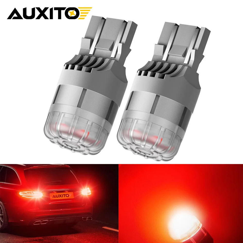 AUXITO 2Pcs T20 W21 5W W21/5W LED Red 7440 7443 LED Tail Brake Light for Mercedes Benz C E S GLK ML SLK Passat B6 B8 206