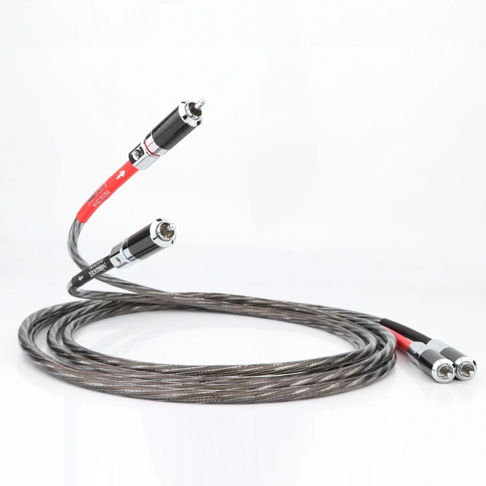 

Pair Silver Plated RCA Interconnect Audio Cable RCA to RCA Analogue Signal Cable For CD AMP