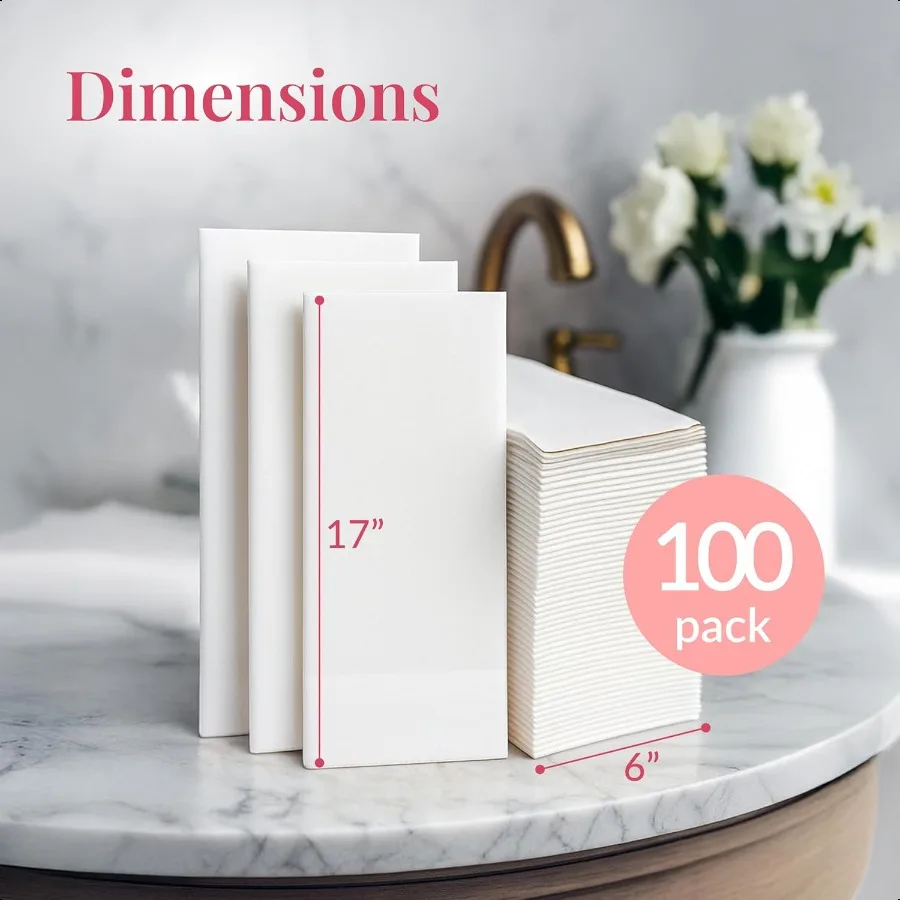 100 Asciugamani di carta in lino Asciugamani per il bagno Tovaglioli simili a vestiti per matrimoni Eventi e cene Tovaglioli di carta Ideale per