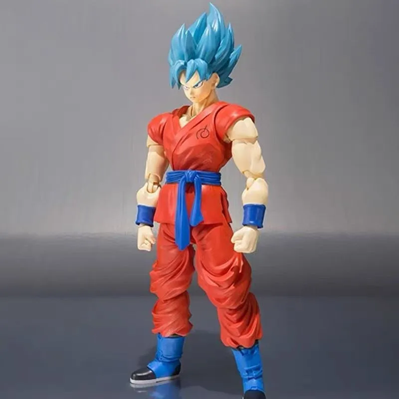16cm Dragon Ball Blue Hair Son Goku Action Figure Movable Collectible Doll Super Saiyan SHF Model Toys Collection Doll Gift - view 3