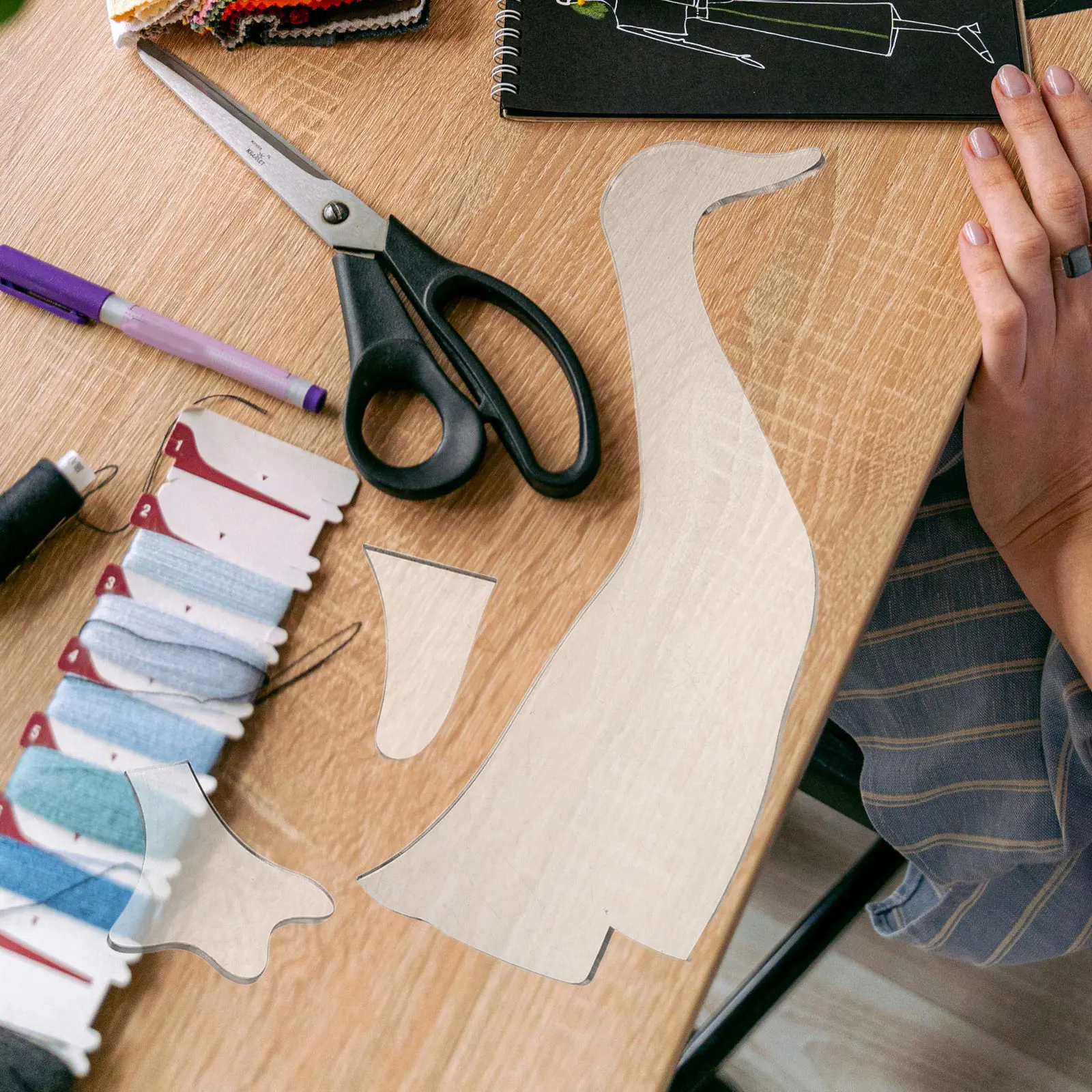 

Набор из 3 акриловых трафаретов для пэчворка с животными, геометрические шаблоны для квилтинга, совместимые со всеми тканями