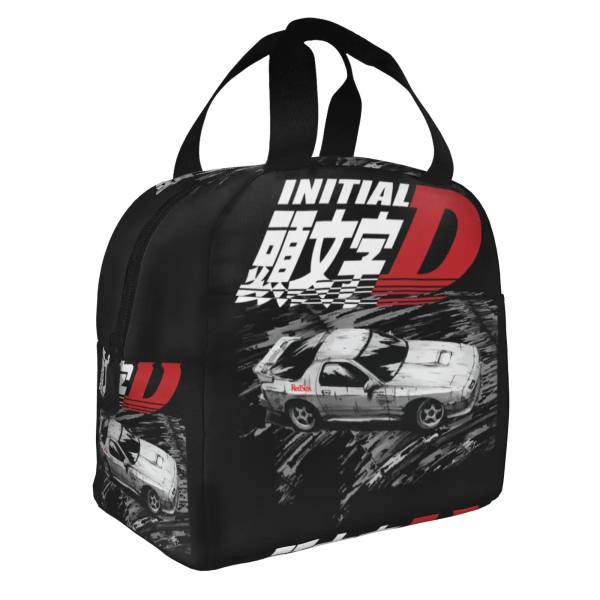 Anime Initial D Mountain Drift Racing Insulated Lunch Bags Women Portable Cooler Thermal Food Lunch Box Outdoor Camping Travel