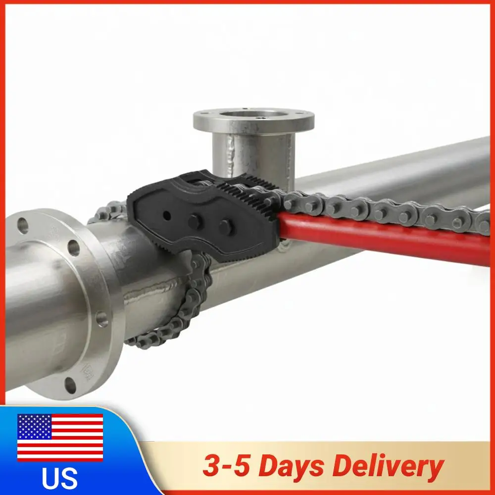 

64Inch Chain Tongs Heavy Duty Chain Wrench Adjustable Fit 2-12In Pipes Diameters with 56.7 Inch Chains Length for Semi Truck