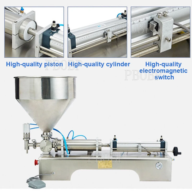Factory Horizontal Type Customizable Manual Ketchup Honey Essential Oil Shampoo Pouch Pneumatic Paste Filling Machine