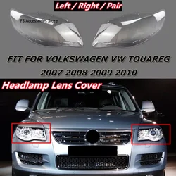 Cubierta de lente de faro delantero de coche, carcasa de pantalla transparente para Volkswagen Touareg 2007, 2008, 2009, 2010