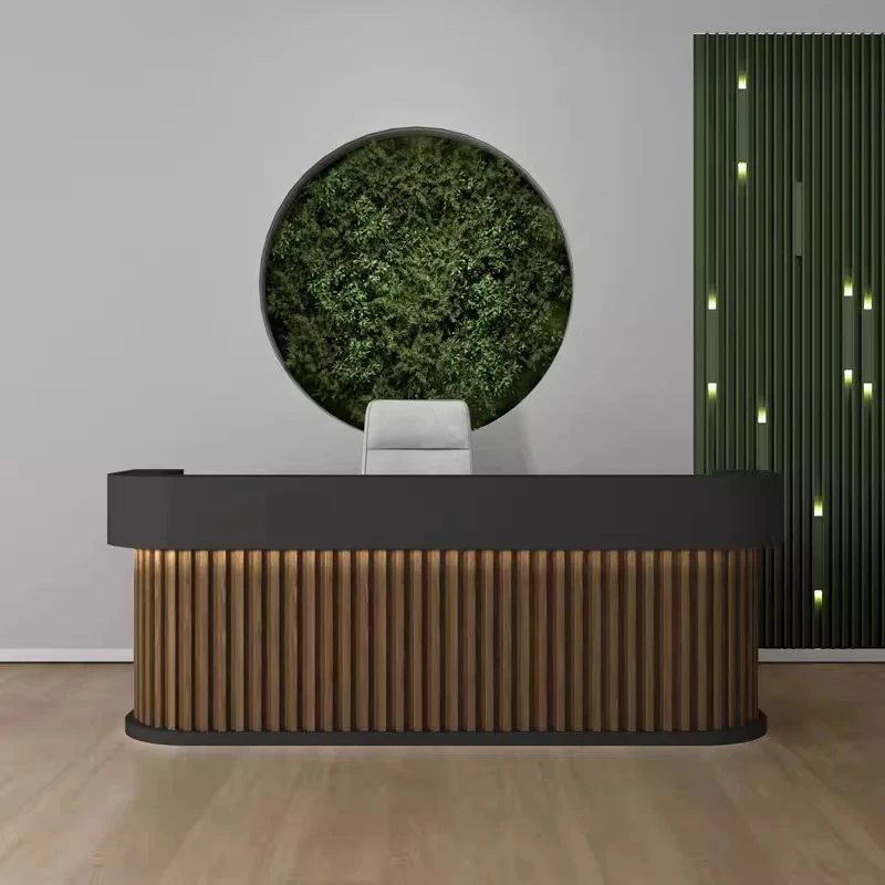 Simple Led Lights Reception Desks Beauty Modern Shelves Reception Desks Drawe