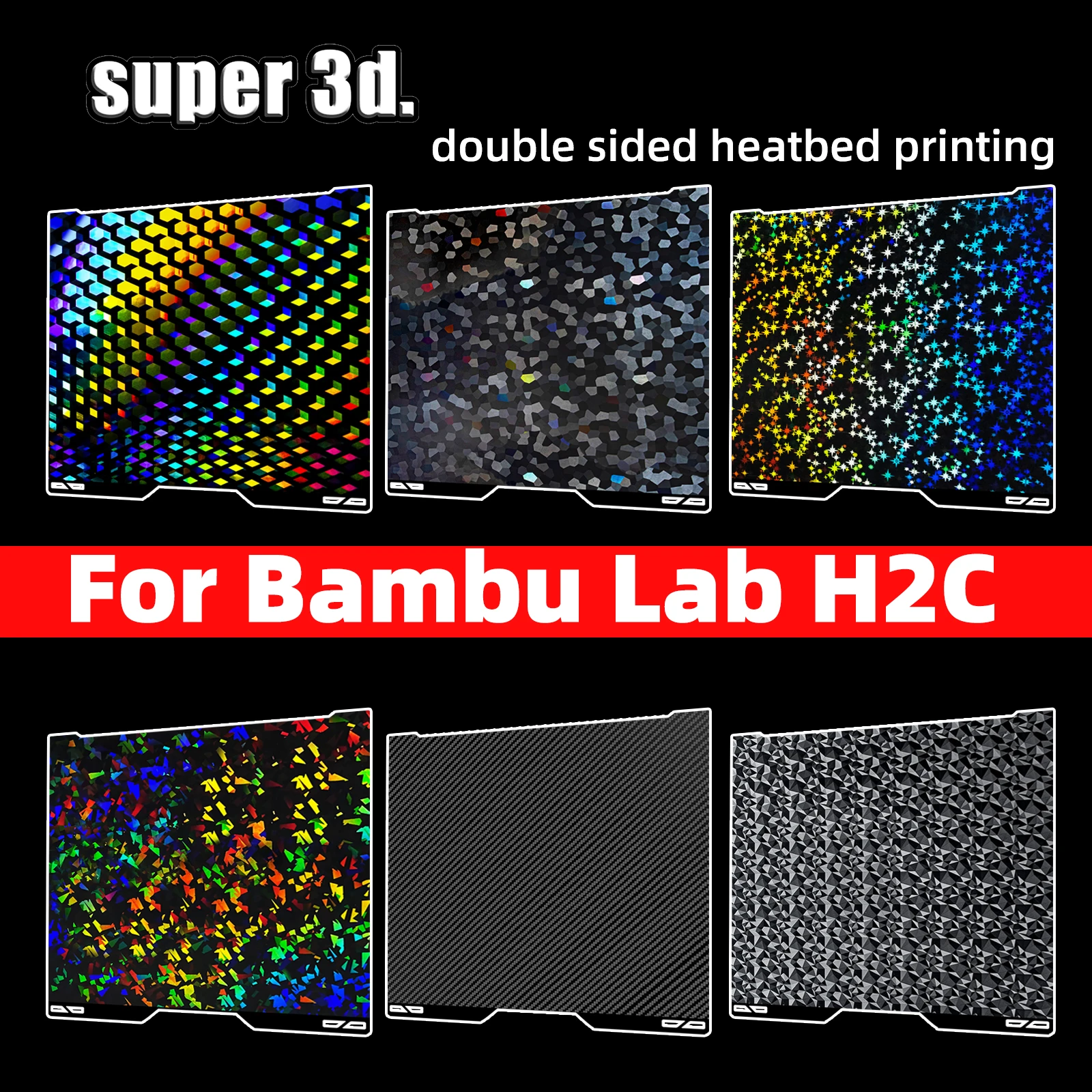 Für Bambu Lab A2L H2C: Doppelseitige Bambulab PEO PET Glatte Bauplatte, Hochwertige Ersatzteile für Bambu Lab H2C Zubehör