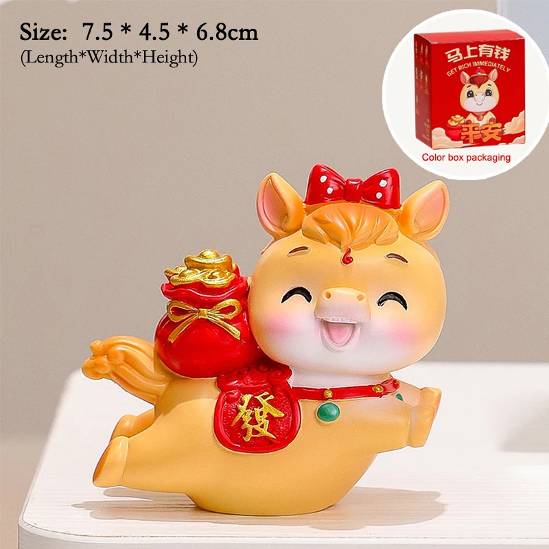 2026 سنة الحصان الجدول الديكور الساحرة المهر هدية محظوظ السنة الجديدة وديكور سيارة لطيف Craft بها بنفسك الحرفية #6