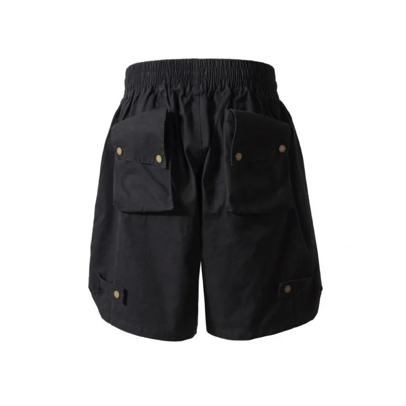 HKSH High Street Spring Summer Men Tide Safari Style Nylon Elastic Waist Drawstring Functional Cargo Shorts Beach Pants HK25288