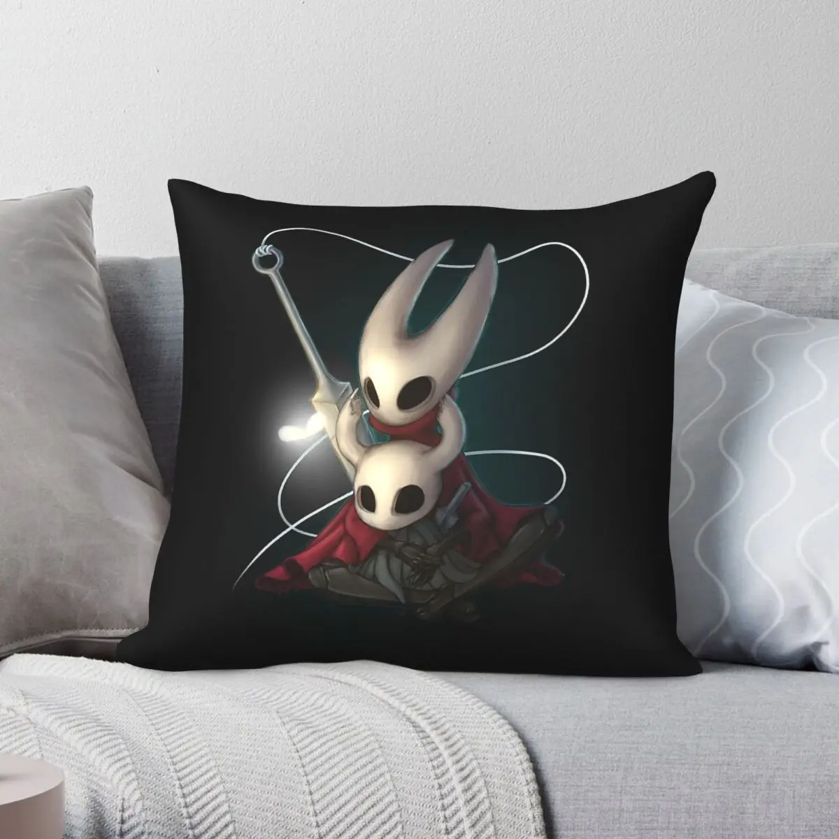 Hollow Knight Hornet Cuddles Square Pillowcase Polyester Linen Velvet Printed Zip Decorative Throw Pillow Case Car Cushion Cover