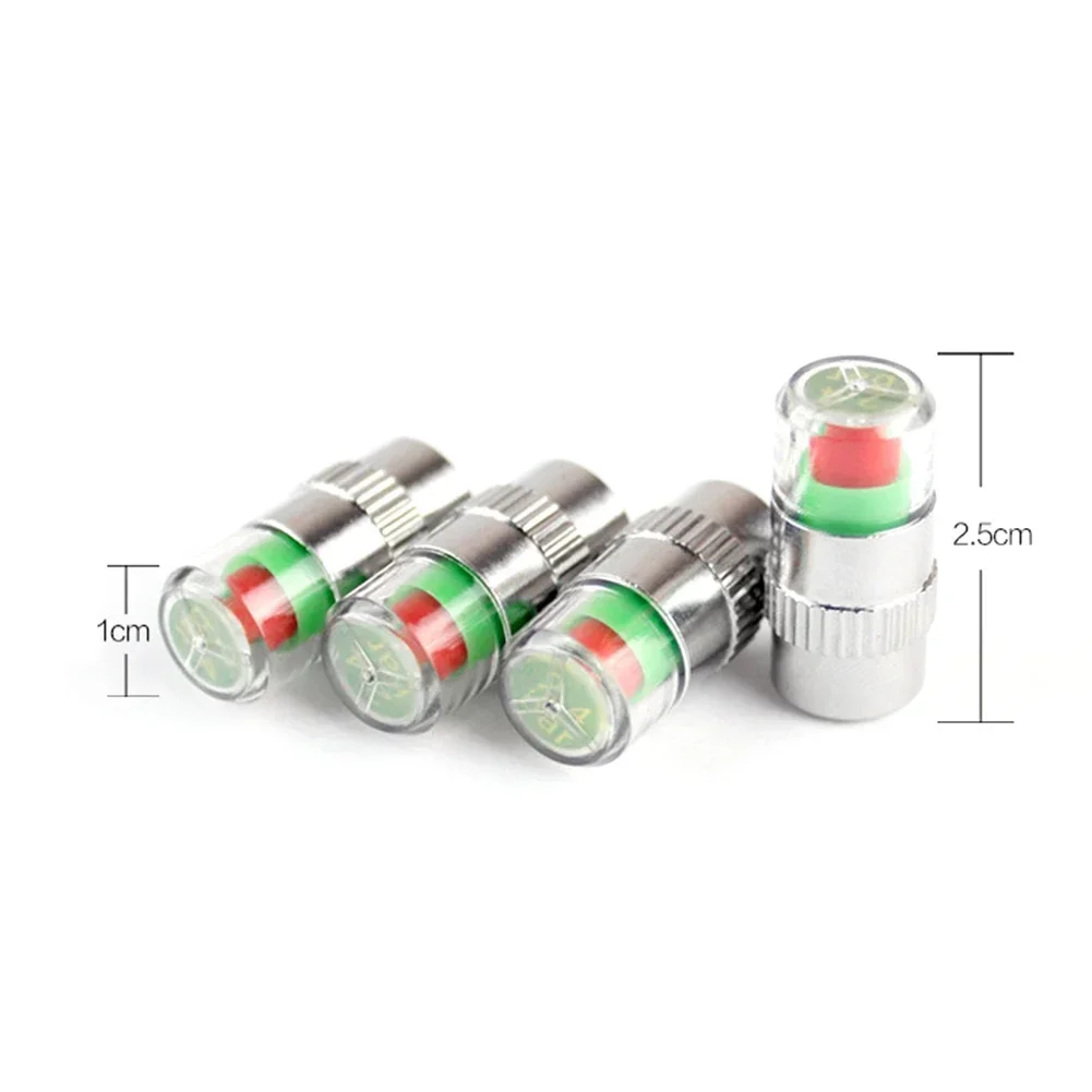 4PCS Car Tire Valve Cap Auto Tire Pressure Test Monitor Valve Stem Cap Sensor Indicator Anti-theft Truck Air Pressure Gauge