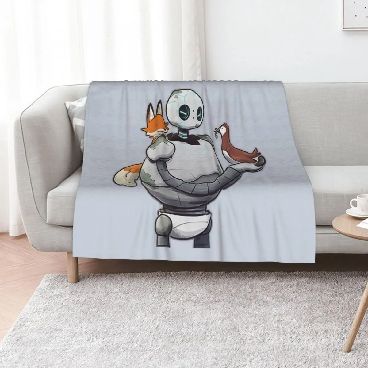 

The Wild Robot Throw Blanket Travel Size Cozy Blanket for Plane Train