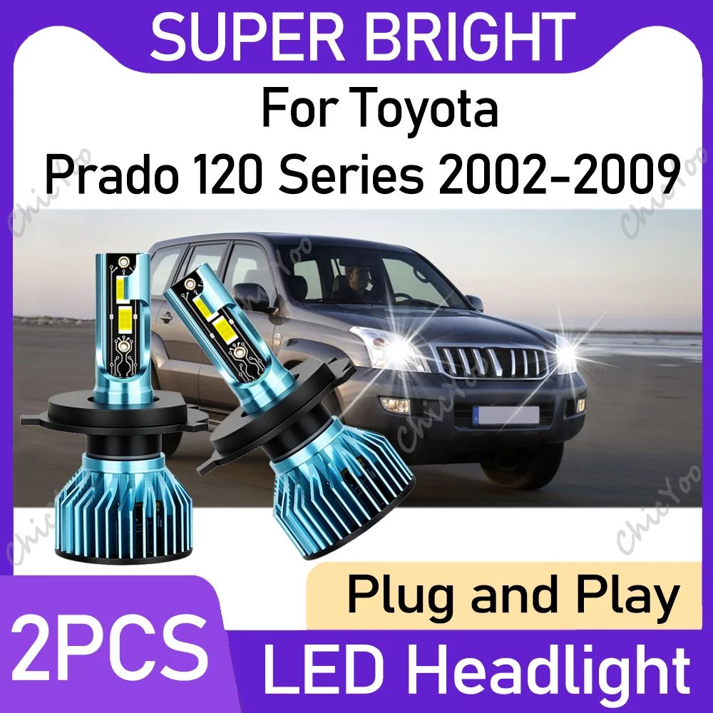 

Canbus LED Headlights H4 High Low Beam 120W 30000LM High Power 6000K White Plug And Play For Toyota Prado 120 Series 2002-2009