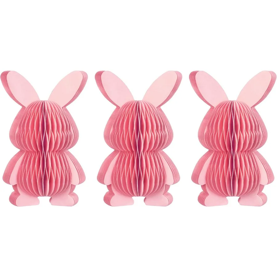 الوردي ورقة الأرنب التماثيل 5 بوصة 3 قطعة أرنب العسل أرقام للحلوى ديكور للطاولات صينية متدرجة هدايا الحفلات