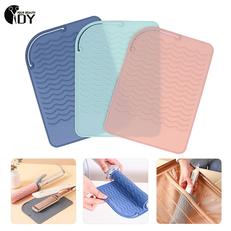 

Silicone Heat Resistant Mat For Hair Straightener Flat Iron Curling Iron Tool Pro Anti-heat Mats For Hair Straightener Curling