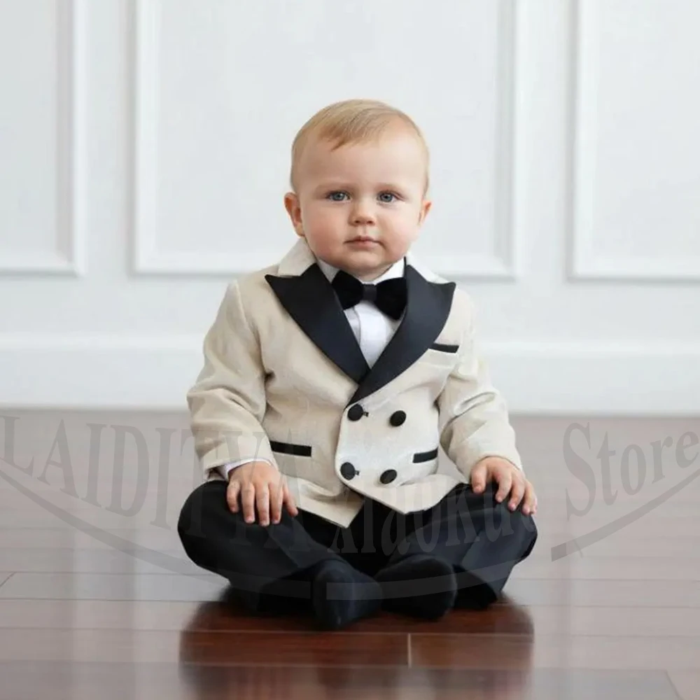 

Детский костюм для мальчиков, 2 предмета: шикарный двубортный смокинг с острыми лацканами из бархата для свадьбы, крещения, дня рождения, модный детский наряд