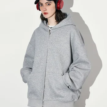 ג'קט עם הוד חם לנשים בסגנון אופנתי לסתיו חורף אפור עם שרוולי...