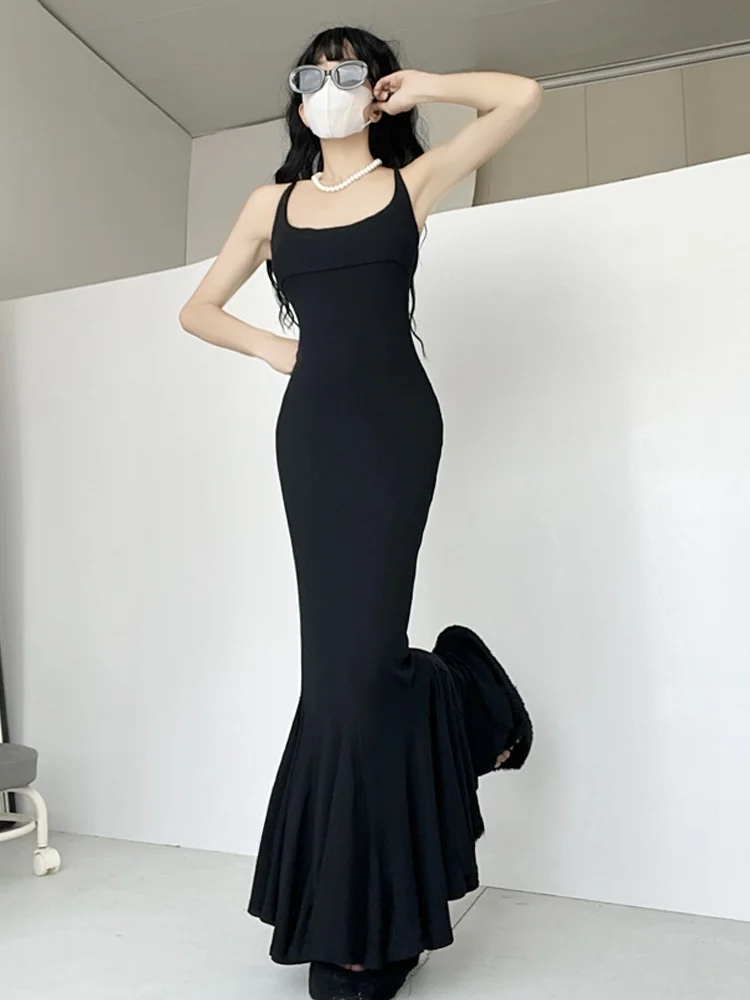 

Ele Knitted Maxi Fi Tail Dr Bridesmaid Long Evening Gown Summer Sexy Bal Gown U-Neline Svel Other Material