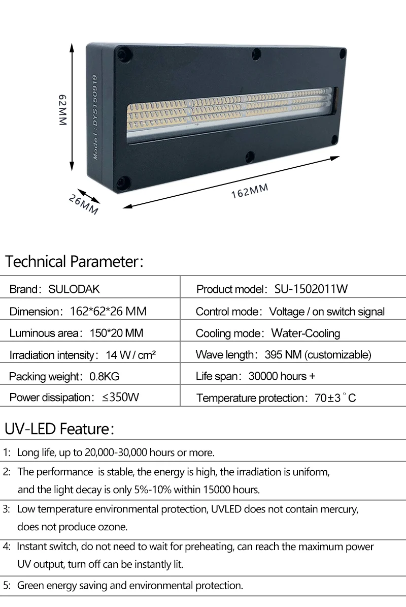 350W chłodzona wodą lampa UVLED do utwardzania atramentu Ricoh G5/G6/GH2220/Epson I3200/XT800/XP600/DX5/DX7 głowice drukujące lampa UV