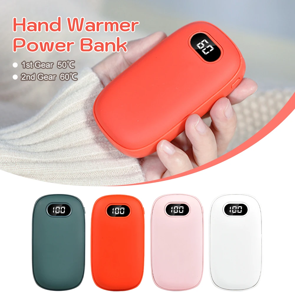 

10000mah Hand Warmer Power Bank USB Rechargeable Mini Hand Warmers With Digital Display 2 Temp Level For Travel Outdoor Camping