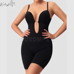 2024 Sexy Backless Shapewear Slim Fit Fajas Colombianas Girdle Women Full-Body Bodysuit with Bra X-Shape Invisible for Weddings