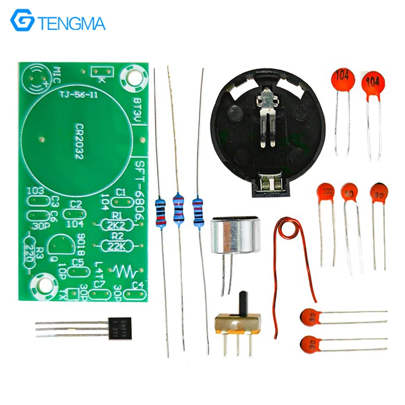 Simples FM Microfone Sem Fio Transmitindo DIY Electronic Welding Kit 88-108MHz
