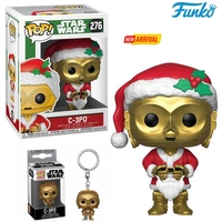 Funko Pop Movie Star Wars C3PO C-3po Christmas Style 276# Vinyl Ffigure Toy Collection Doll Pocket Pop Keychain Model Toys