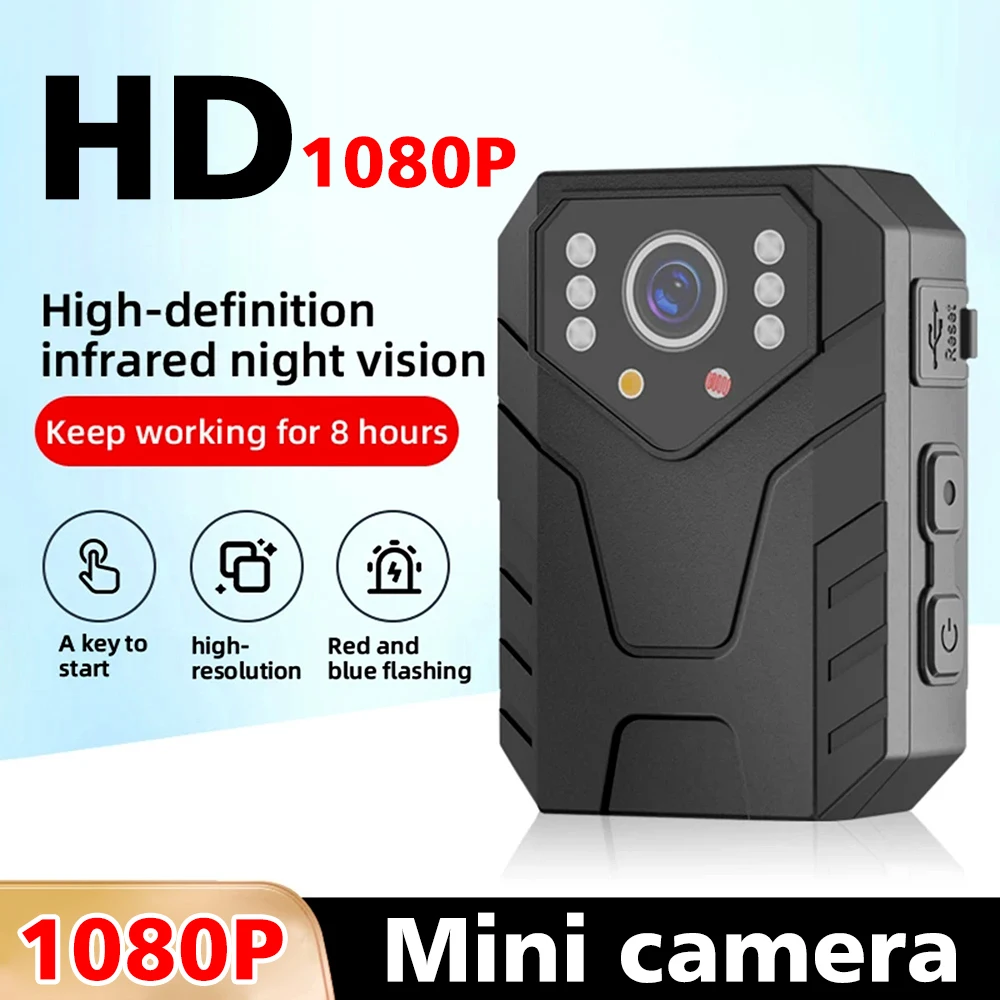 Mini Body Camera Full HD 1080P 2 Inch IPS Touch Screen Night Vision Video Recorder Security Guard Police Body Mini Cam