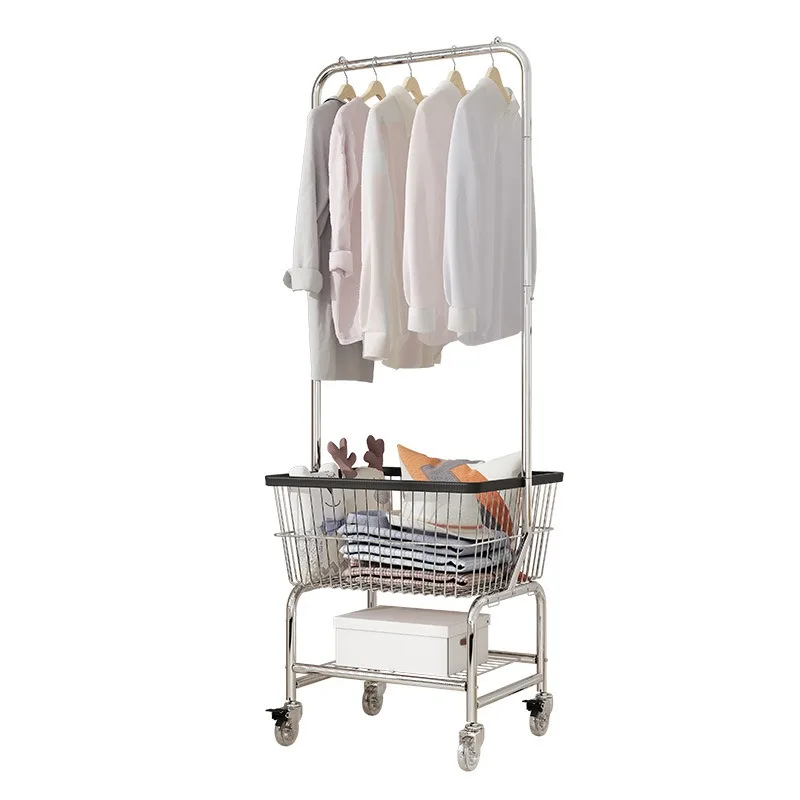 

White Laundry Hamper Basket Butler Commercial Laundry Rolling Wheels With Hanging Rack